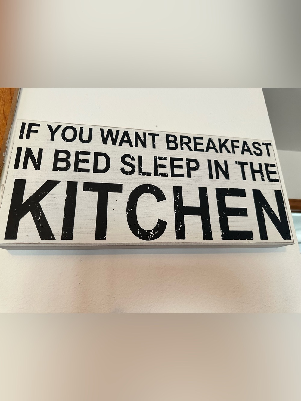 Rustic Black & White Kitchen Wooden  Wall Sign - Home Wall Decor